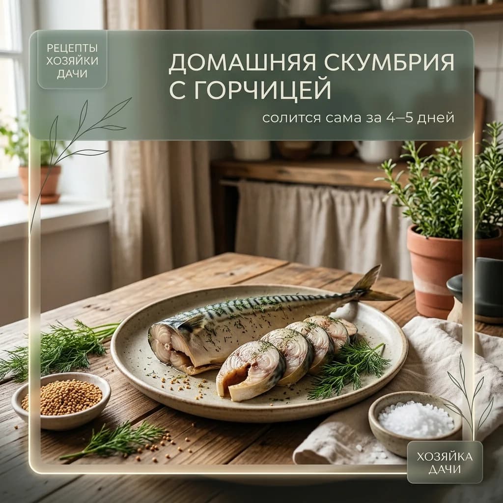 Домашняя скумбрия с горчицей: солится сама за 4–5 дней