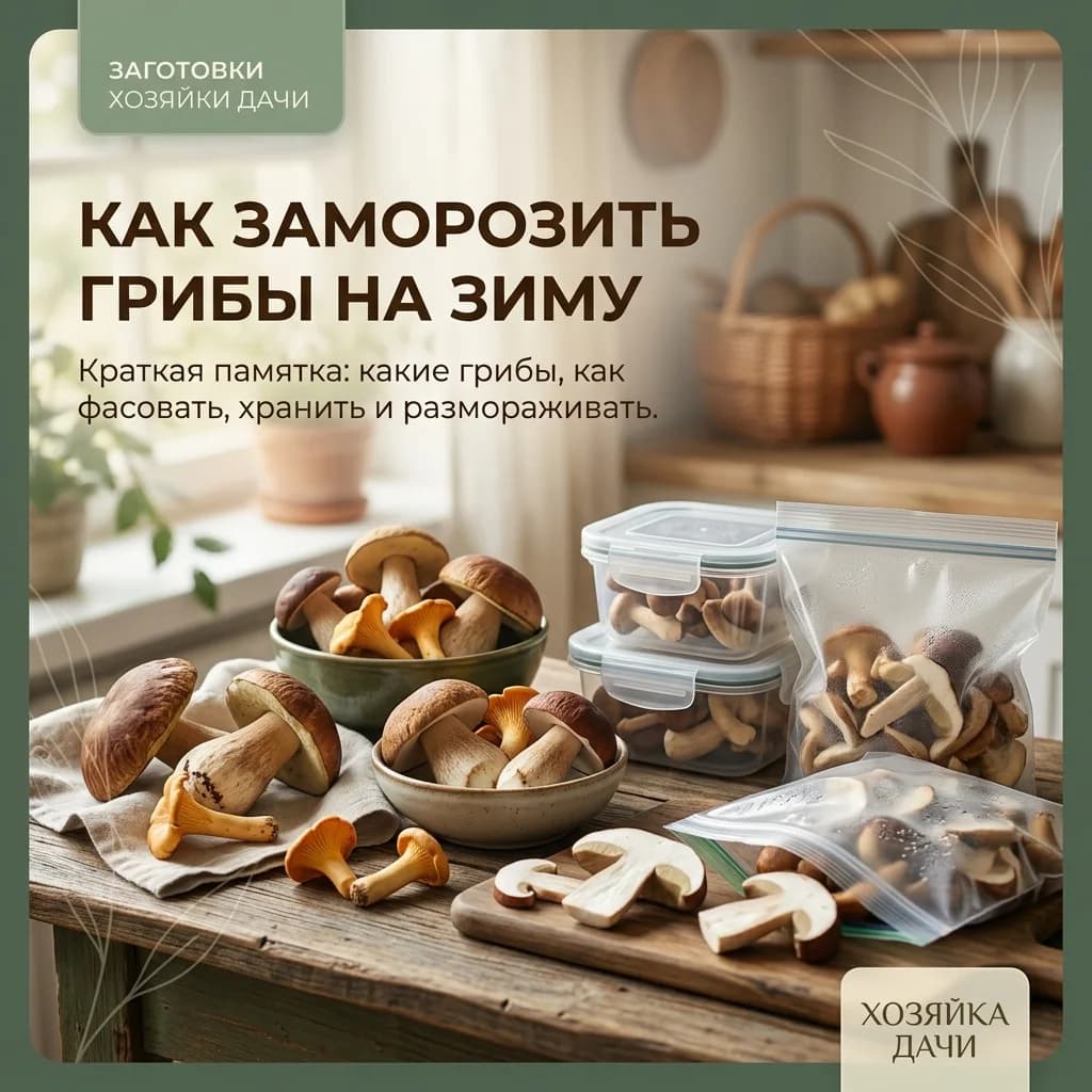 Как заморозить грибы на зиму