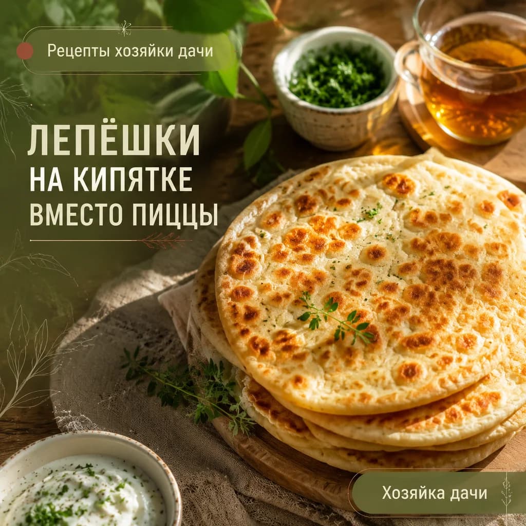 Лепёшки на кипятке вместо пиццы