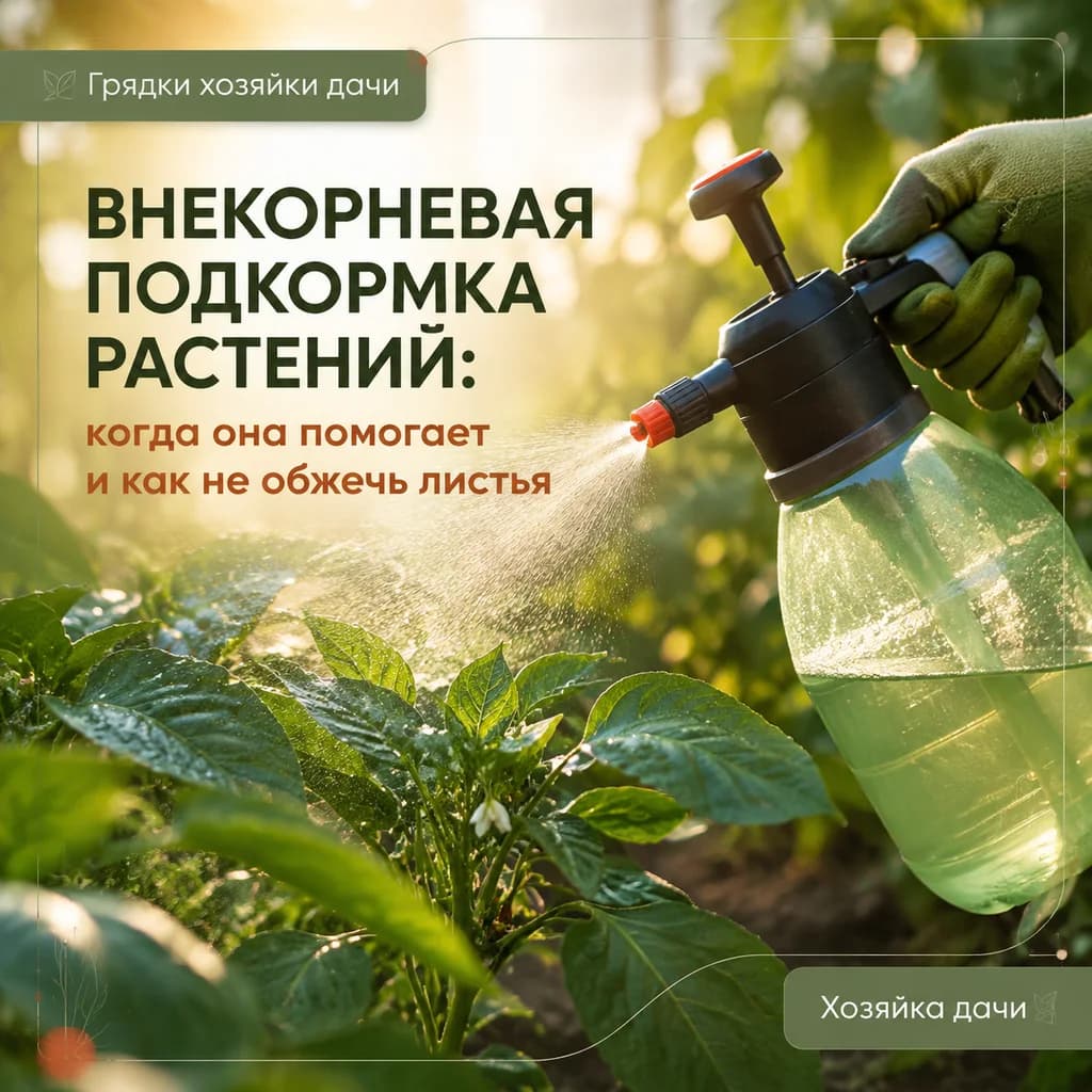 Внекорневая подкормка растений: когда она помогает и как не обжечь листья